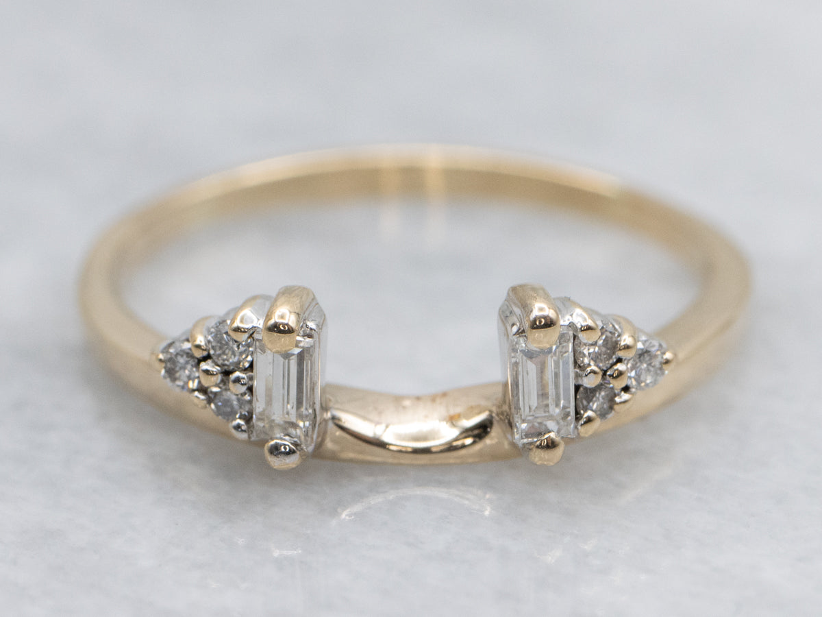 Mixed-Cut Diamond and Gold Enhancer Band
