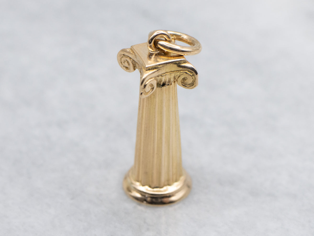 Yellow Gold Greek Pedestal Charm Pendant