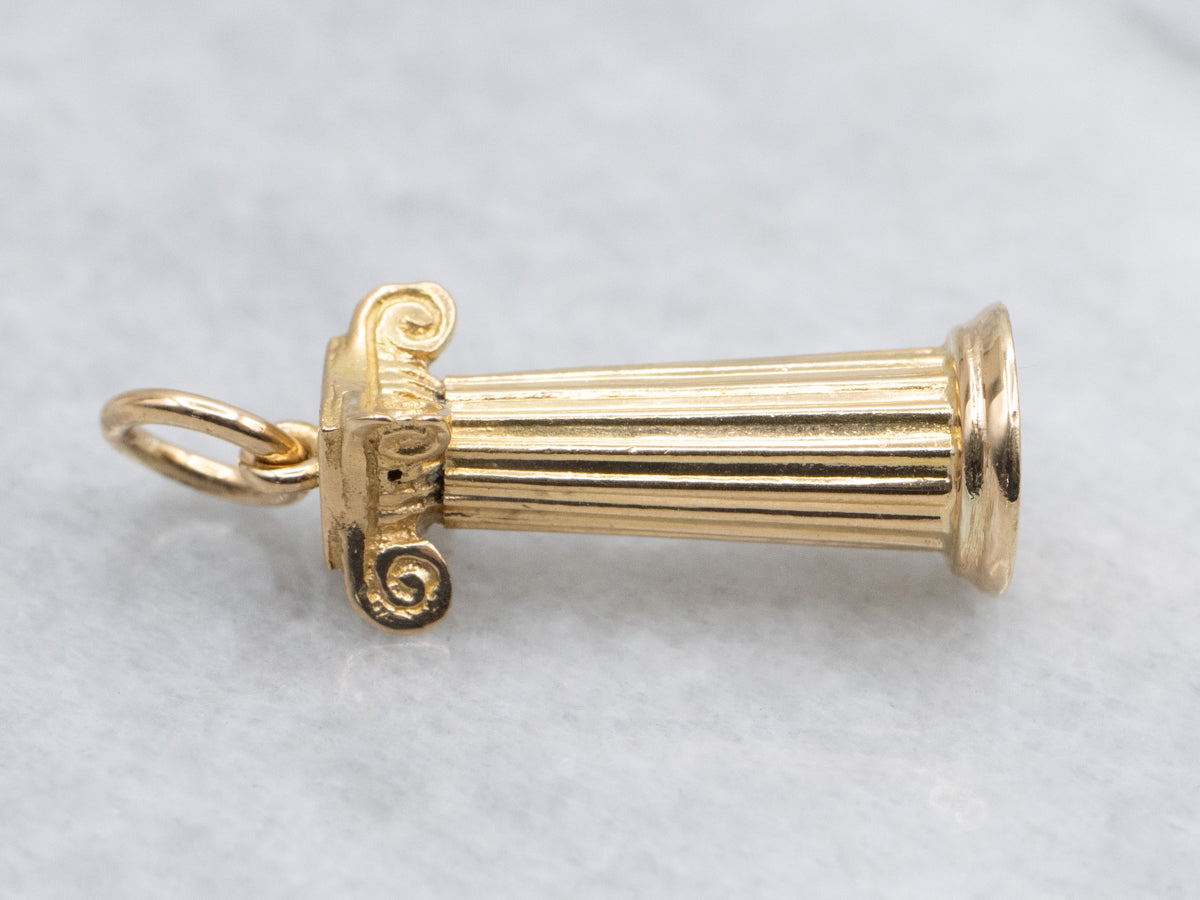 Yellow Gold Greek Pedestal Charm Pendant