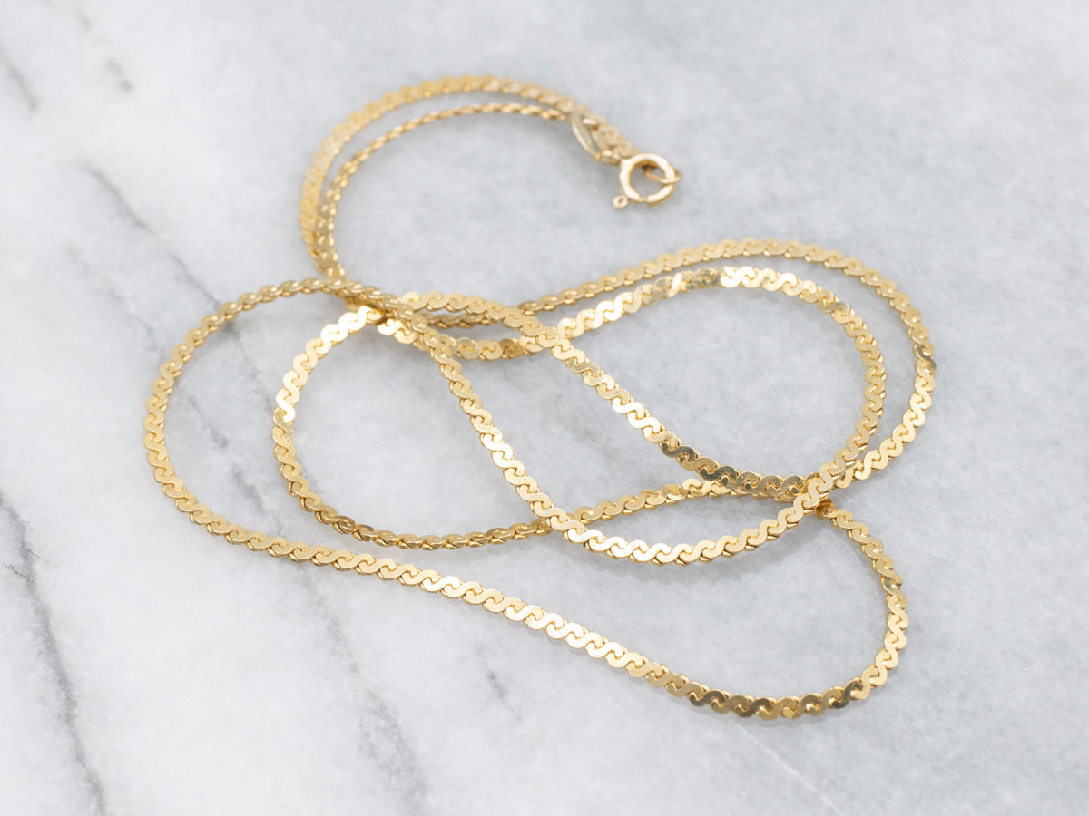 14K Yellow Gold Serpentine Chain