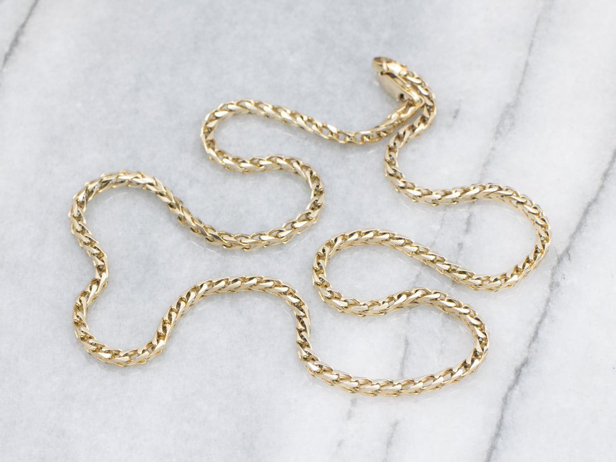 Yellow Gold Foxtail Chain with Lobster Clasp