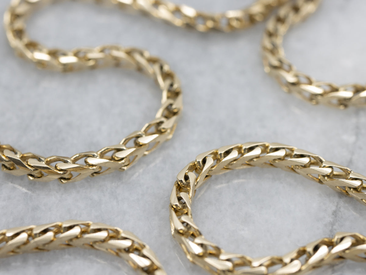 Yellow Gold Foxtail Chain with Lobster Clasp
