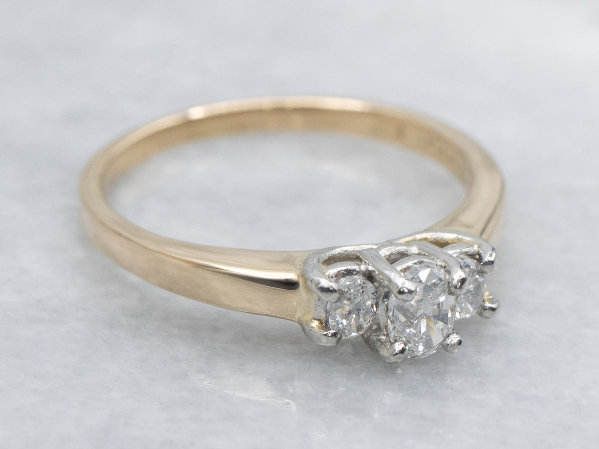 Three Stone Oval-Cut Diamond Engagement Ring