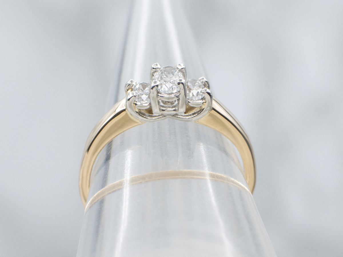 Three Stone Oval-Cut Diamond Engagement Ring