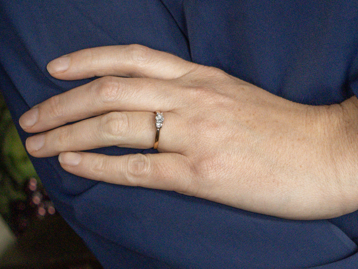 Three Stone Oval-Cut Diamond Engagement Ring