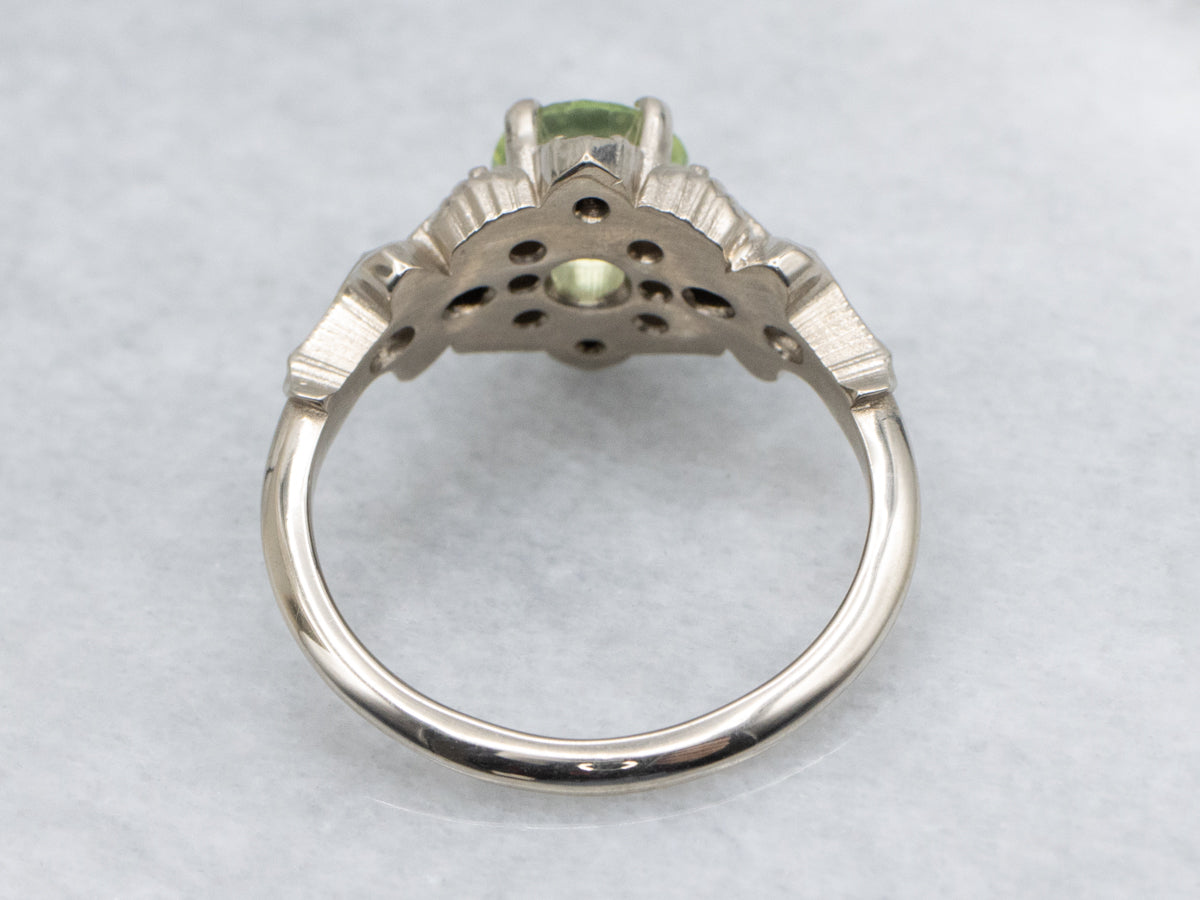 Sillimanite and Hematite Accent Antique Luna Moth Gold Ring