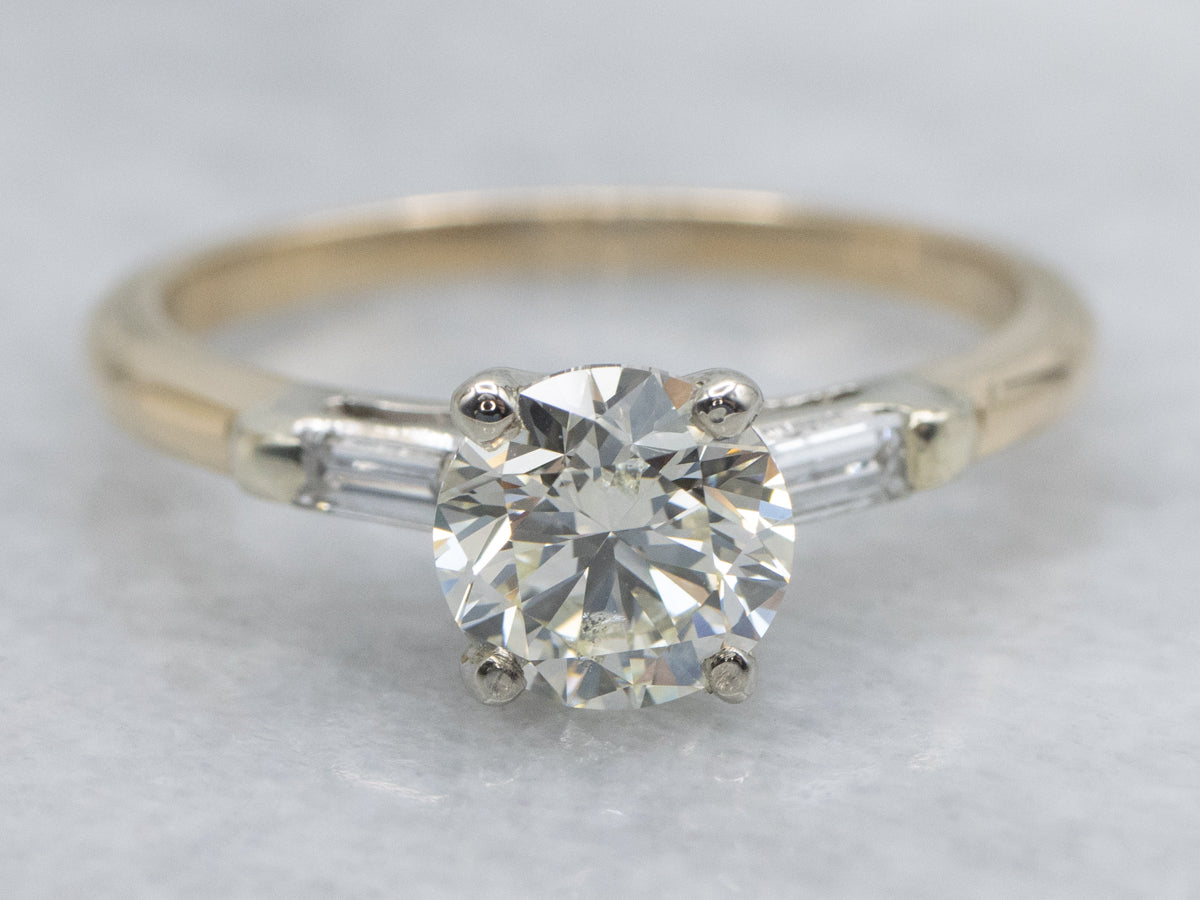 1950s Two-Tone Gold Diamond Engagement Ring