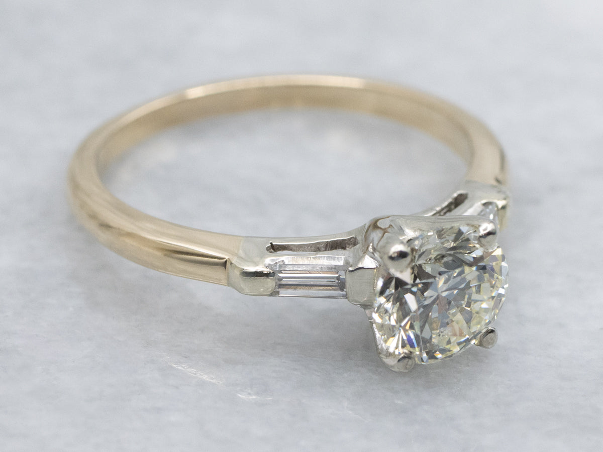 1950s Two-Tone Gold Diamond Engagement Ring