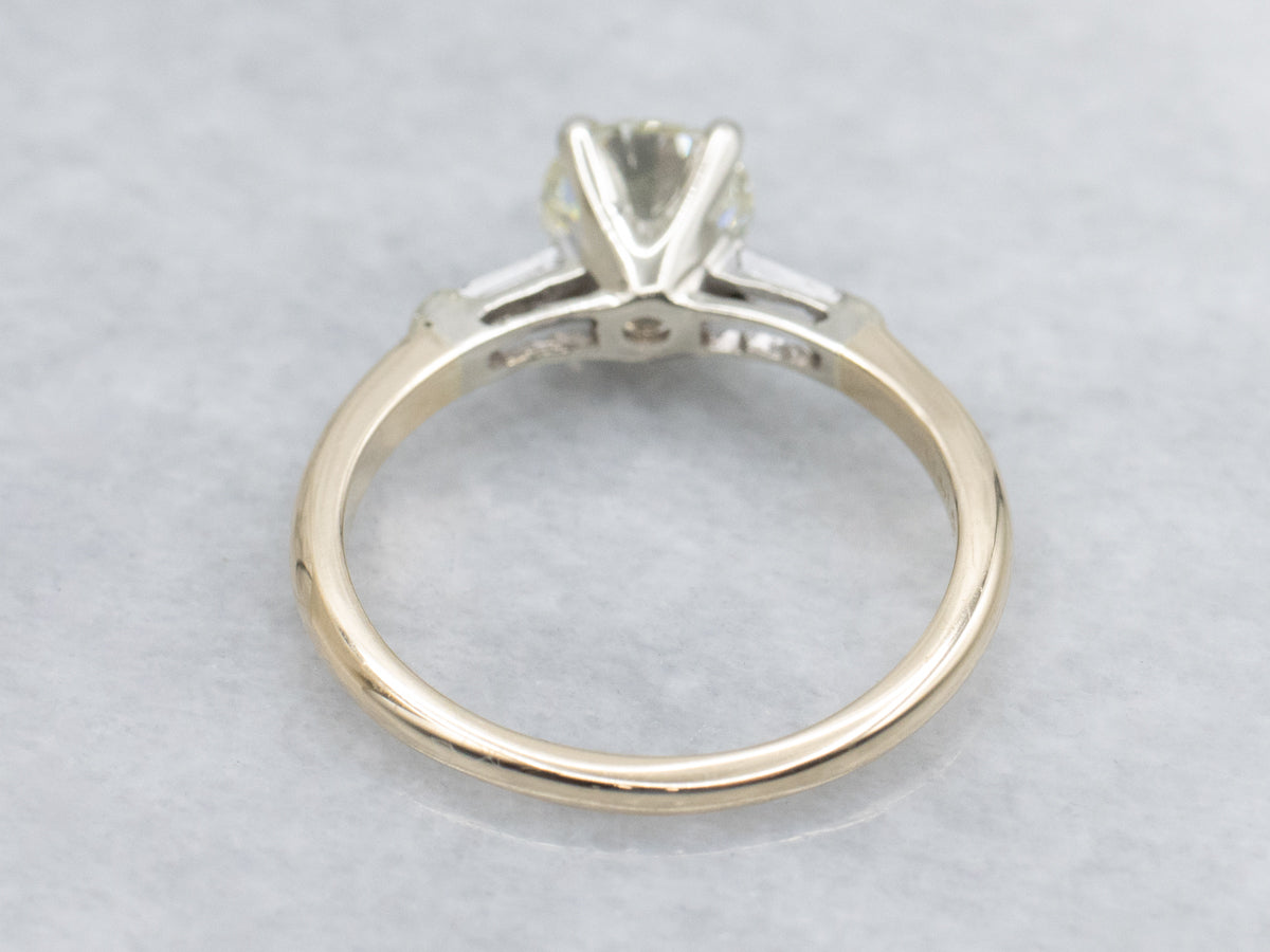 1950s Two-Tone Gold Diamond Engagement Ring