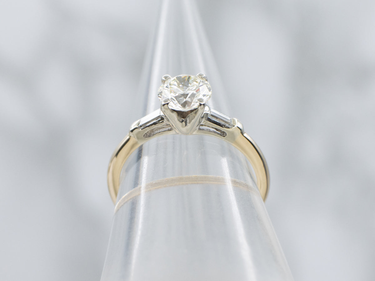 1950s Two-Tone Gold Diamond Engagement Ring