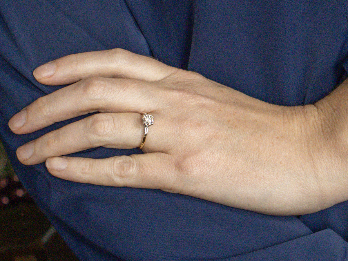 1950s Two-Tone Gold Diamond Engagement Ring