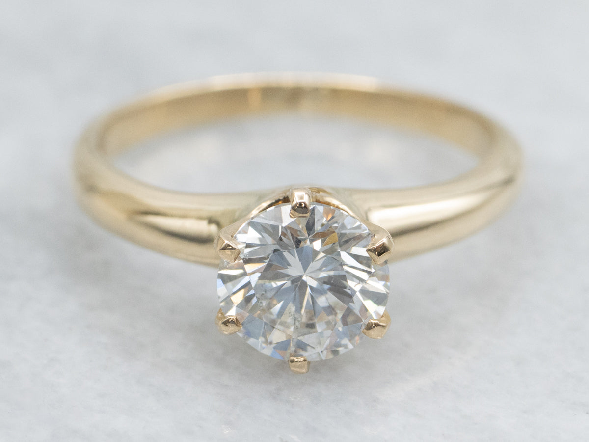 Classic Six-Prong Diamond Solitaire Engagement Ring