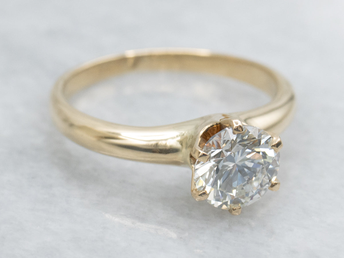 Classic Six-Prong Diamond Solitaire Engagement Ring