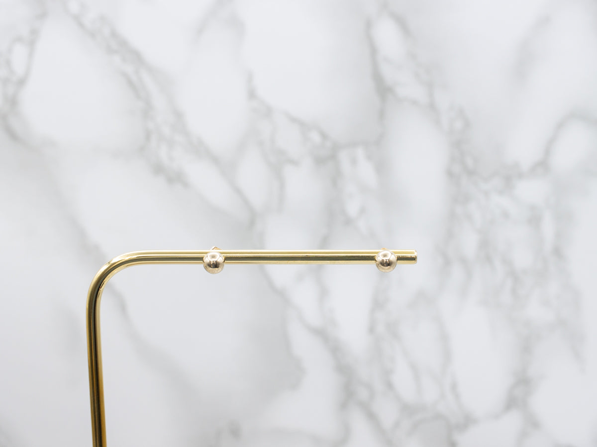 Polished Yellow Gold Ball Stud Earrings