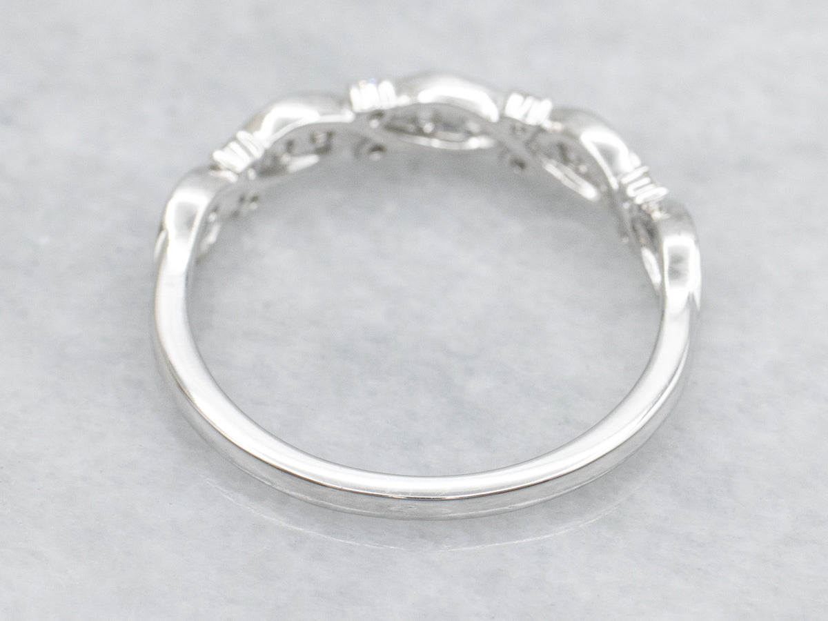 Diamond Twisting White Gold Wedding Band