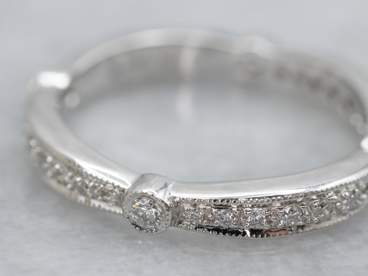 Pavé-Set Diamond Encrusted White Gold Band