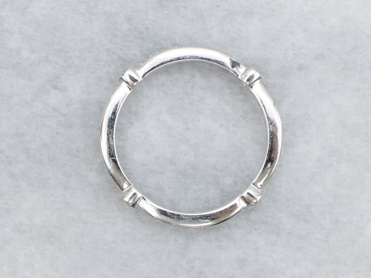 Pavé-Set Diamond Encrusted White Gold Band