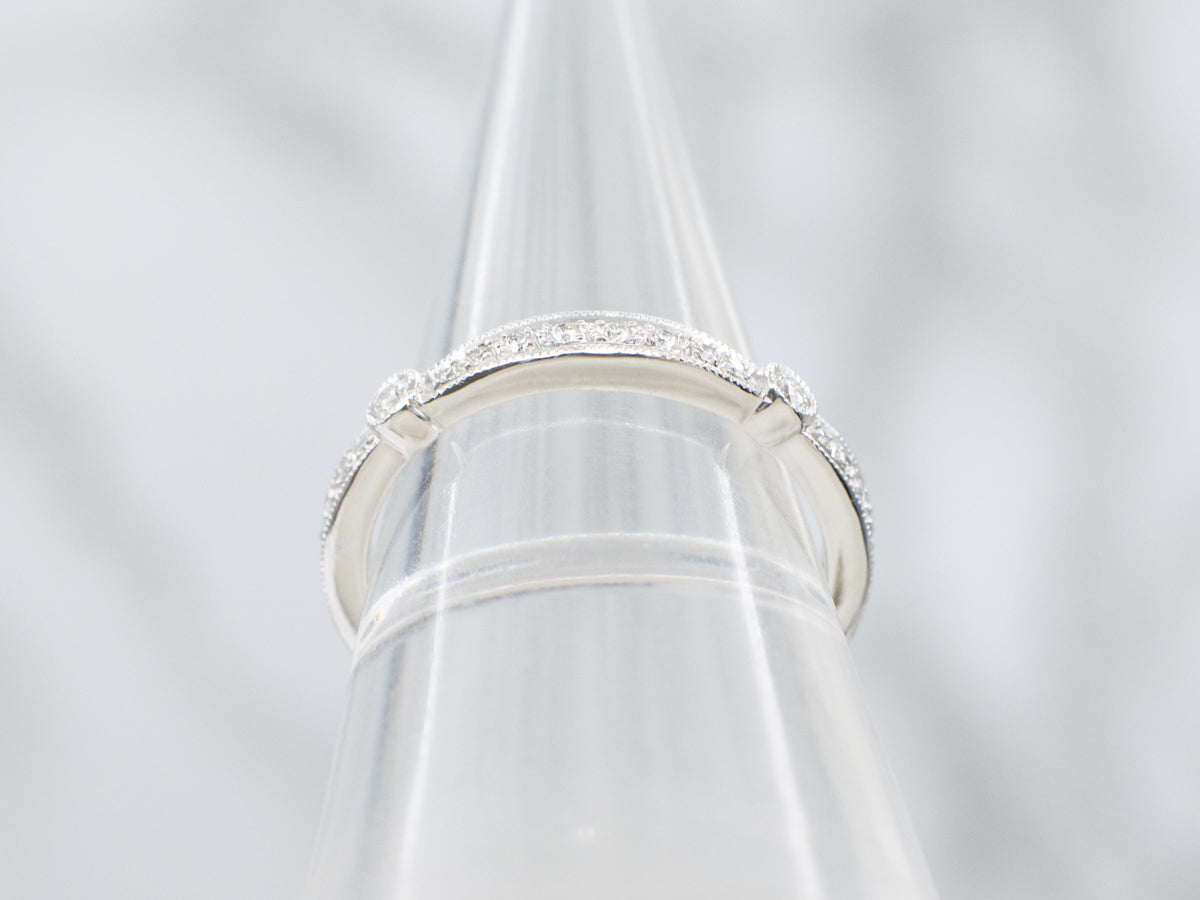 Pavé-Set Diamond Encrusted White Gold Band