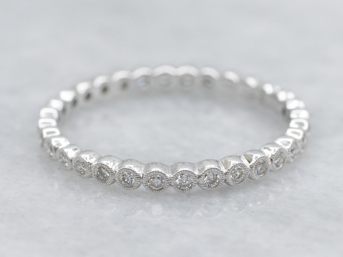 White Gold Bezel-Set Diamond Eternity Band