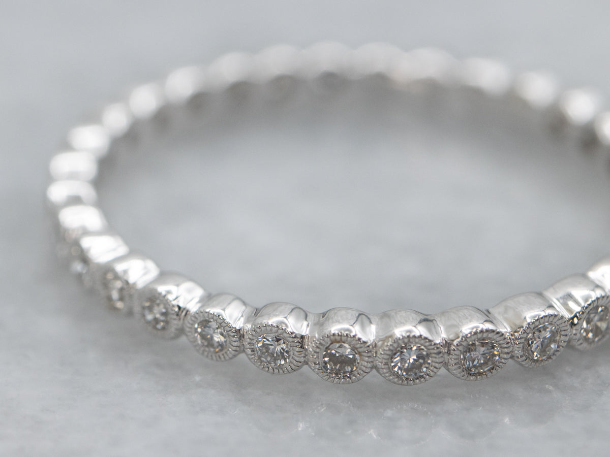 White Gold Bezel-Set Diamond Eternity Band