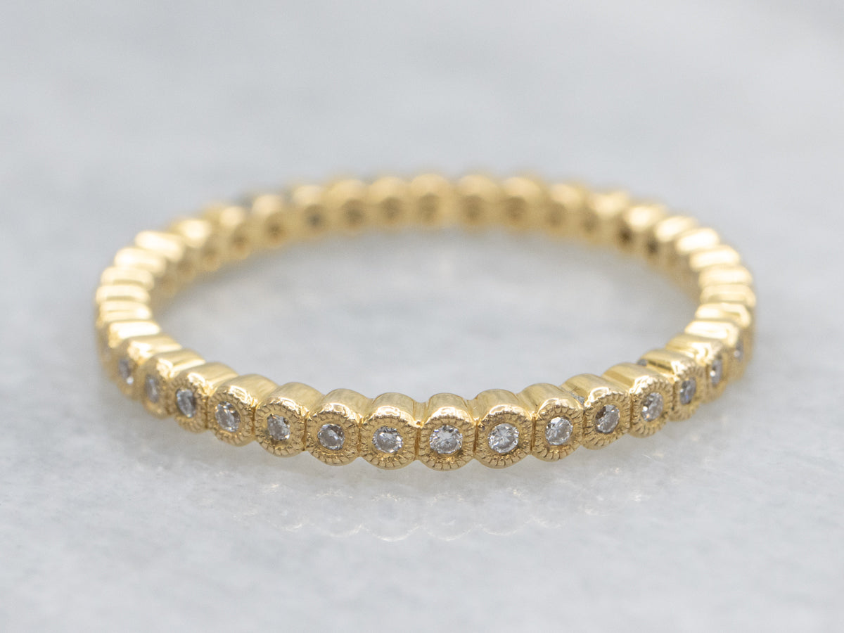 Yellow Gold Bezel-Set Diamond Eternity Band