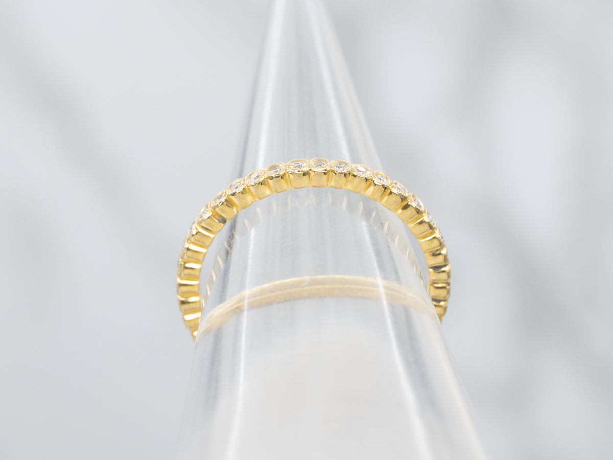 Yellow Gold Bezel-Set Diamond Eternity Band