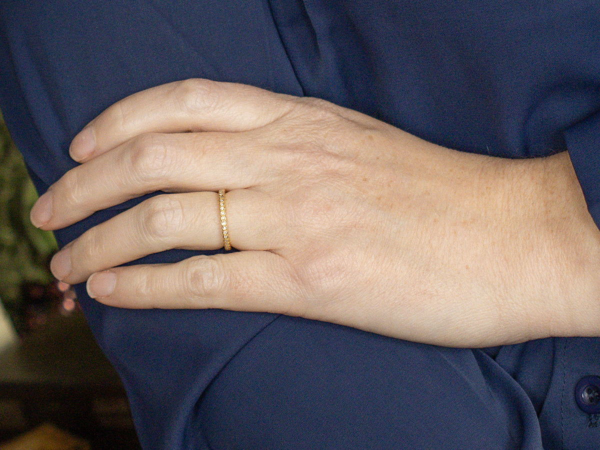 Yellow Gold Bezel-Set Diamond Eternity Band