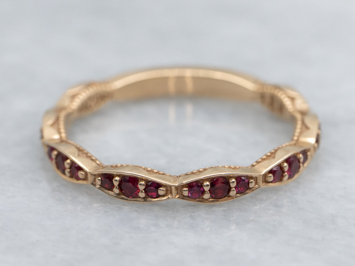 18-Karat Rose Gold and Ruby Tacori Band
