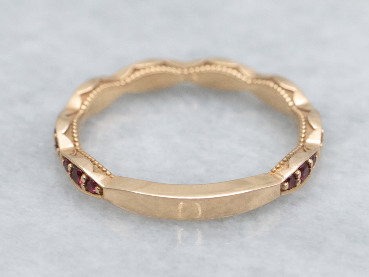 18-Karat Rose Gold and Ruby Tacori Band
