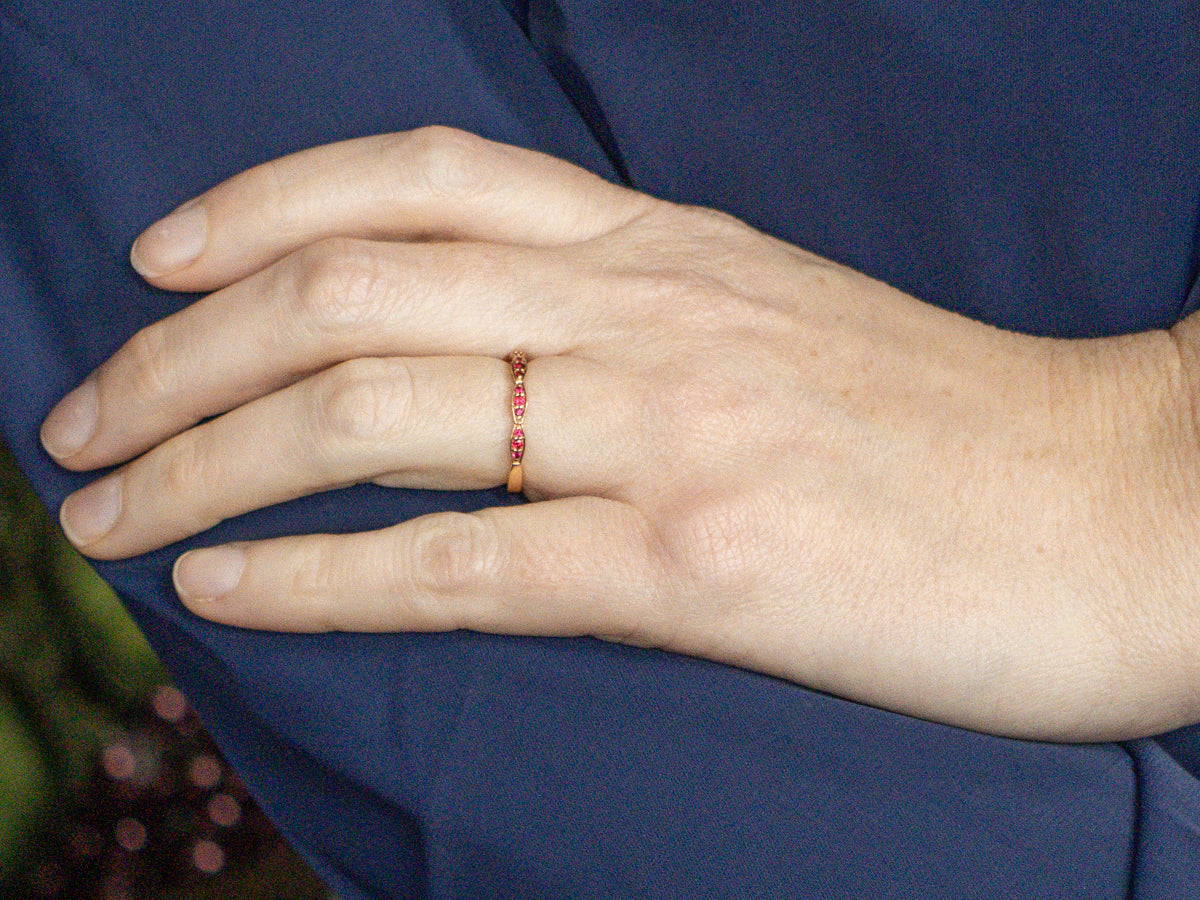 18-Karat Rose Gold and Ruby Tacori Band