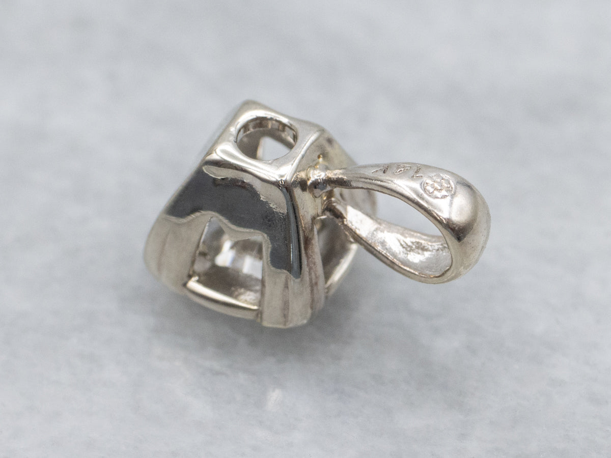 White Gold Round Brilliant Diamond Solitaire Pendant