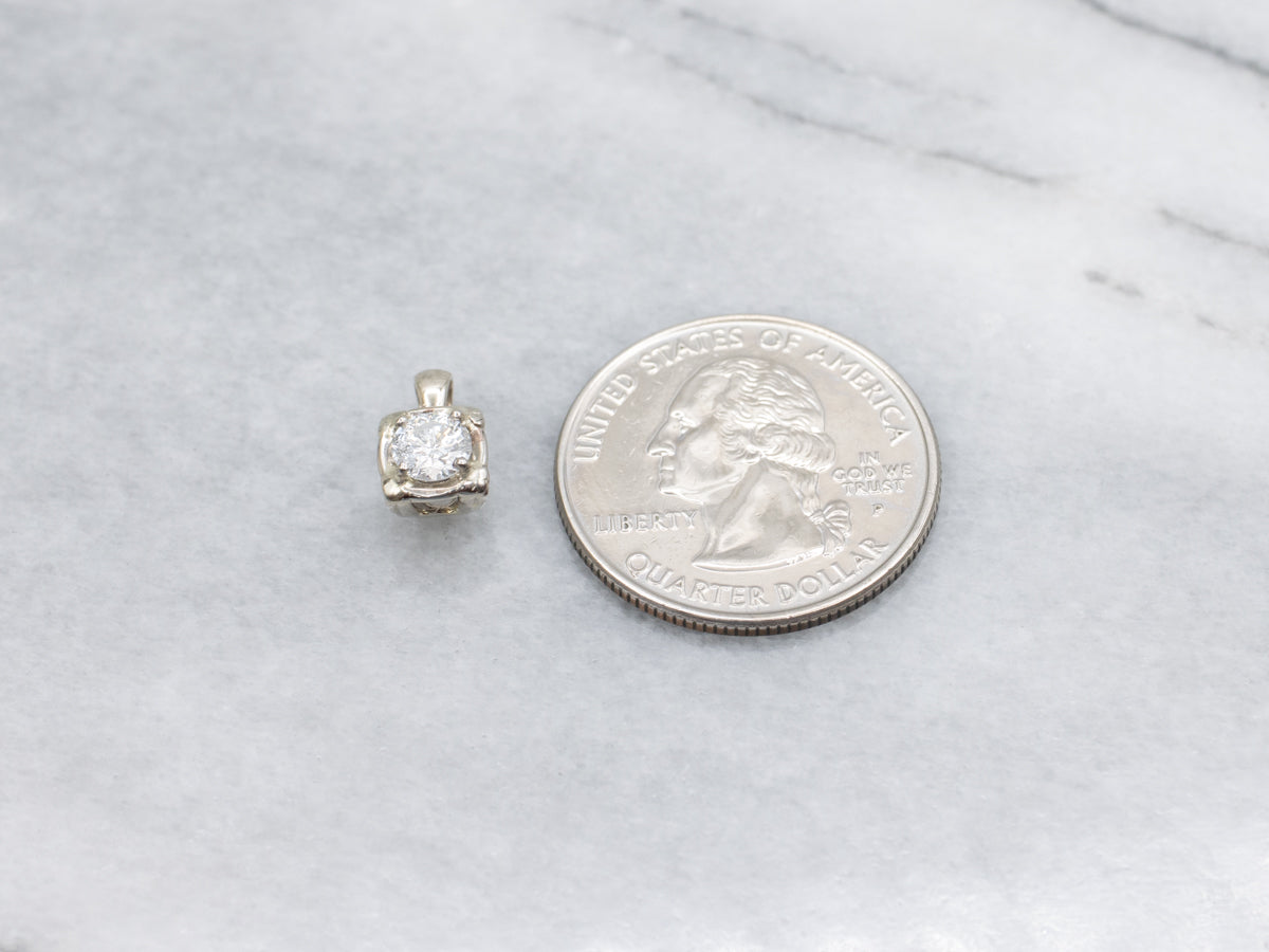 White Gold Round Brilliant Diamond Solitaire Pendant