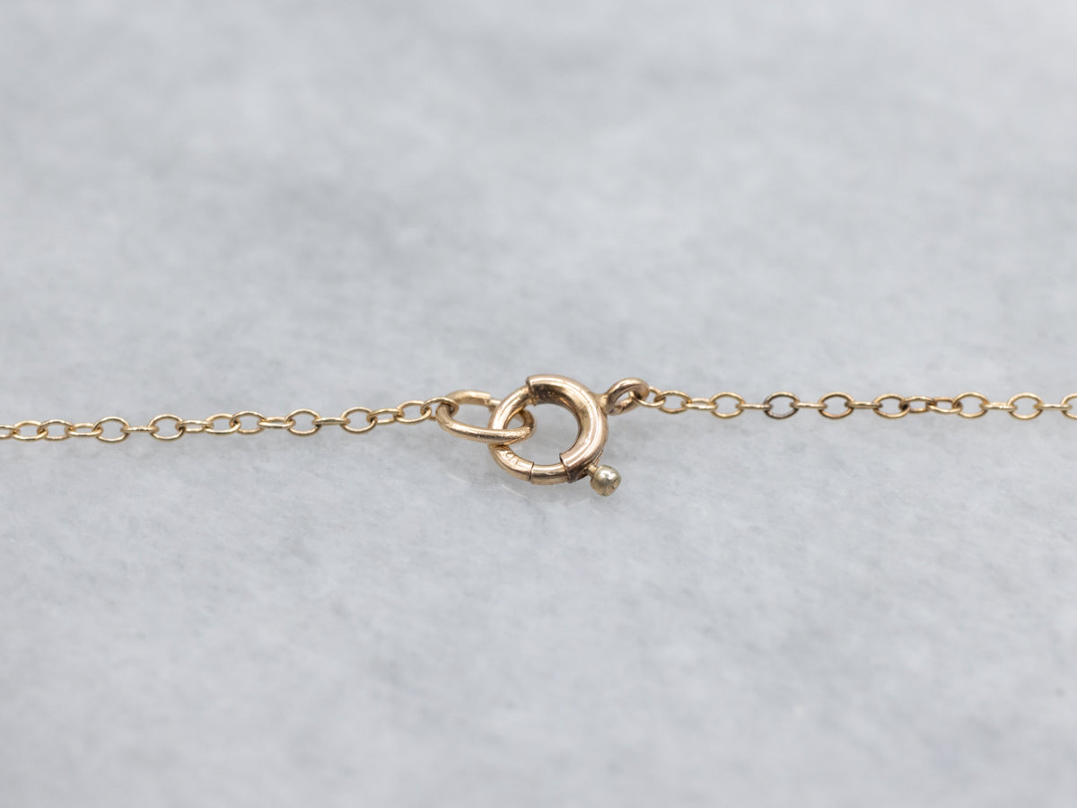 Vintage Engraved Gold Cross Child's Necklace