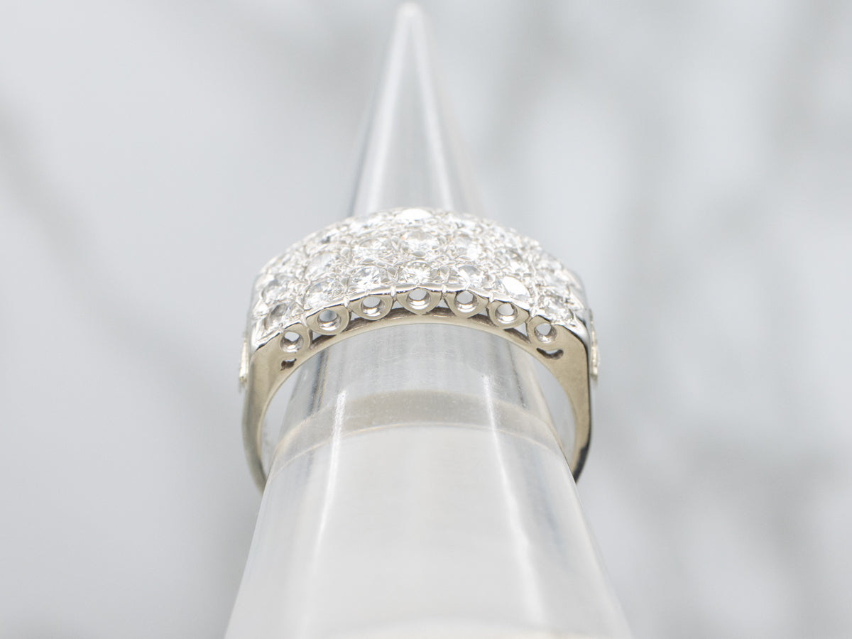 Triple Row Mixed-Cut Diamond Cocktail Band