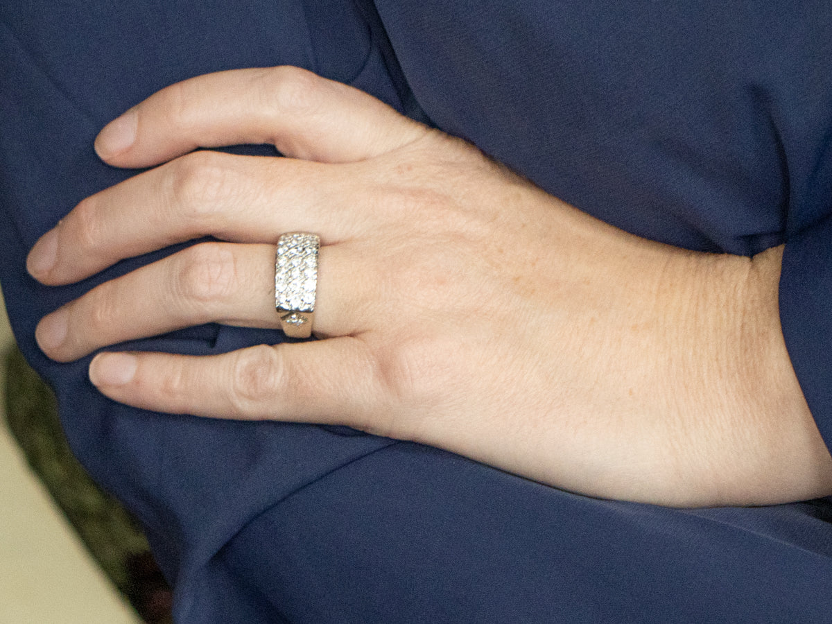 Triple Row Mixed-Cut Diamond Cocktail Band