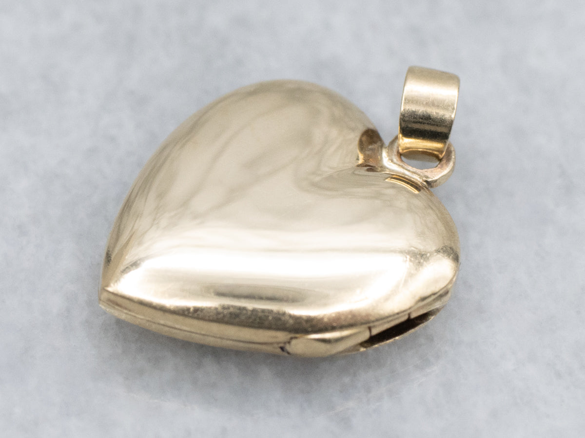 Engraved Gold Heart-Shaped Vintage Locket