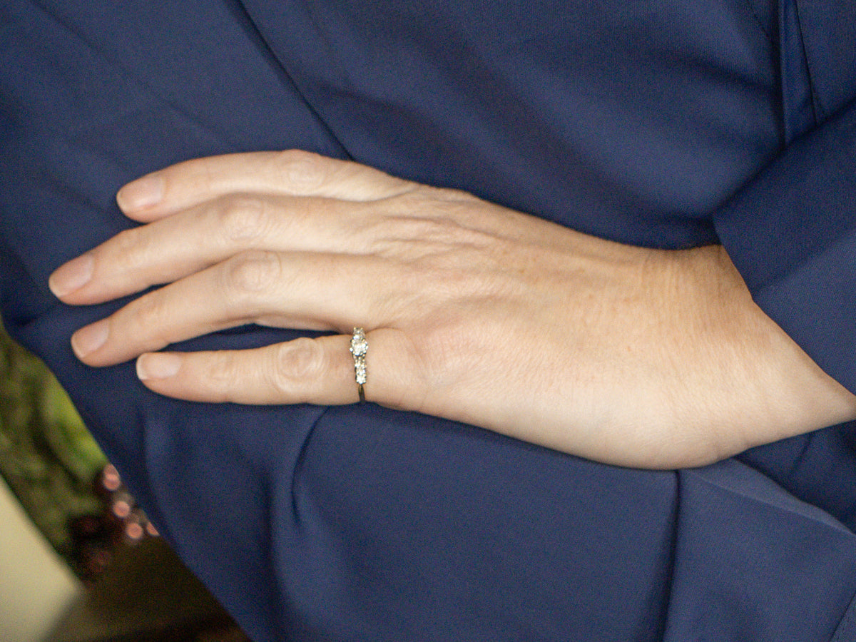 Classic Two-Tone Retro Era Diamond Engagement Ring