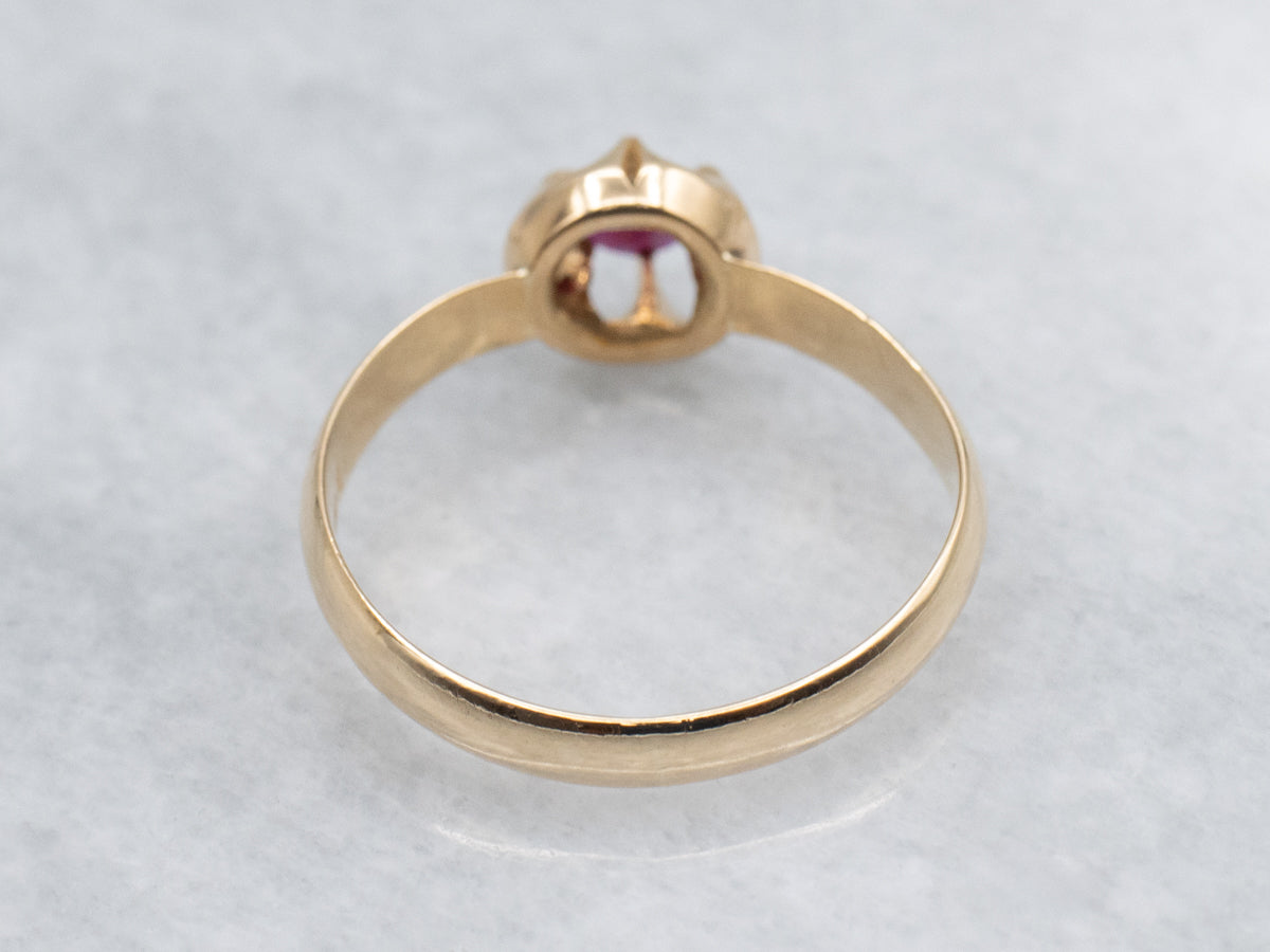 Buttercup-Set Ruby and Gold Solitaire Ring