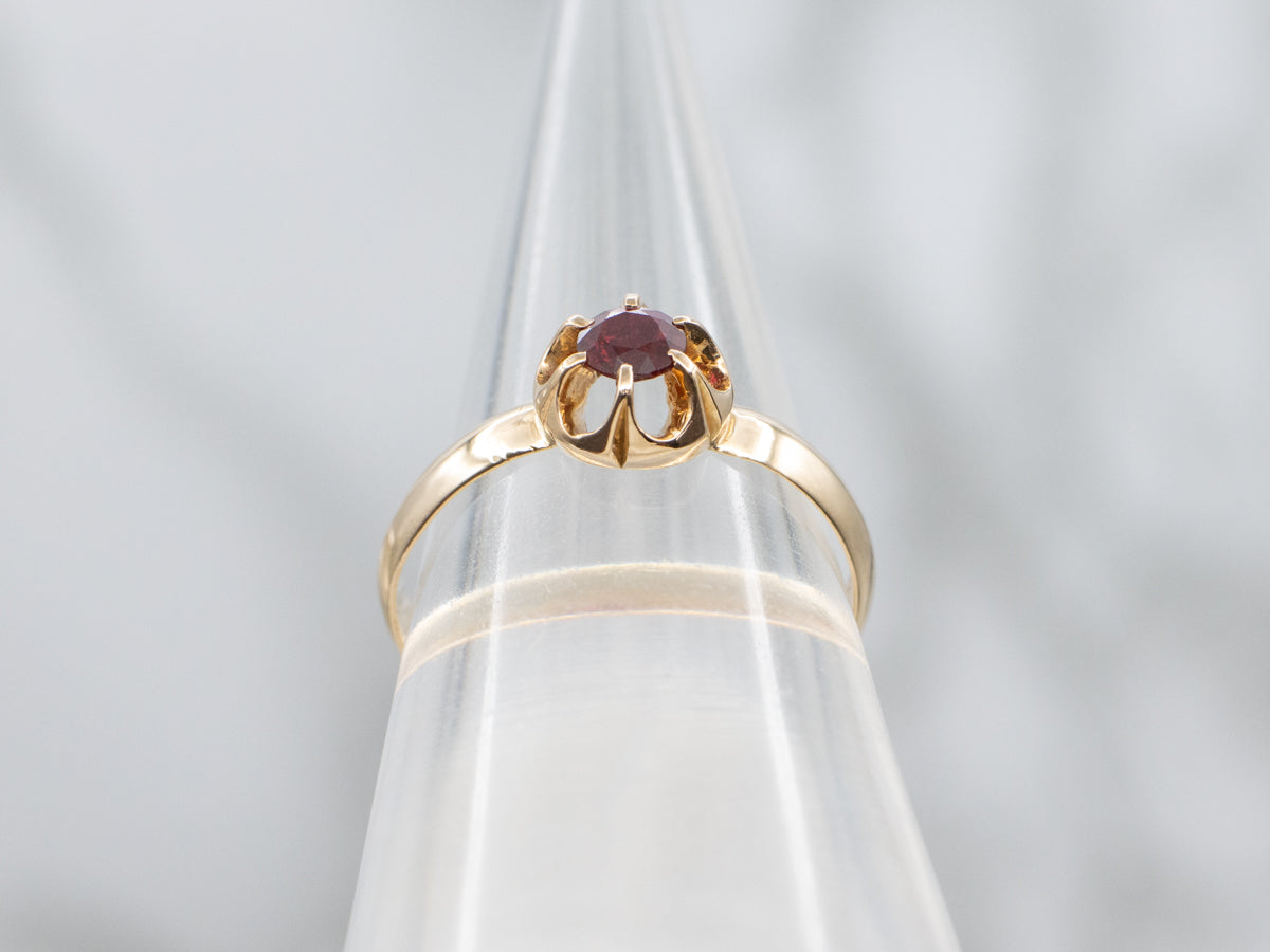 Buttercup-Set Ruby and Gold Solitaire Ring