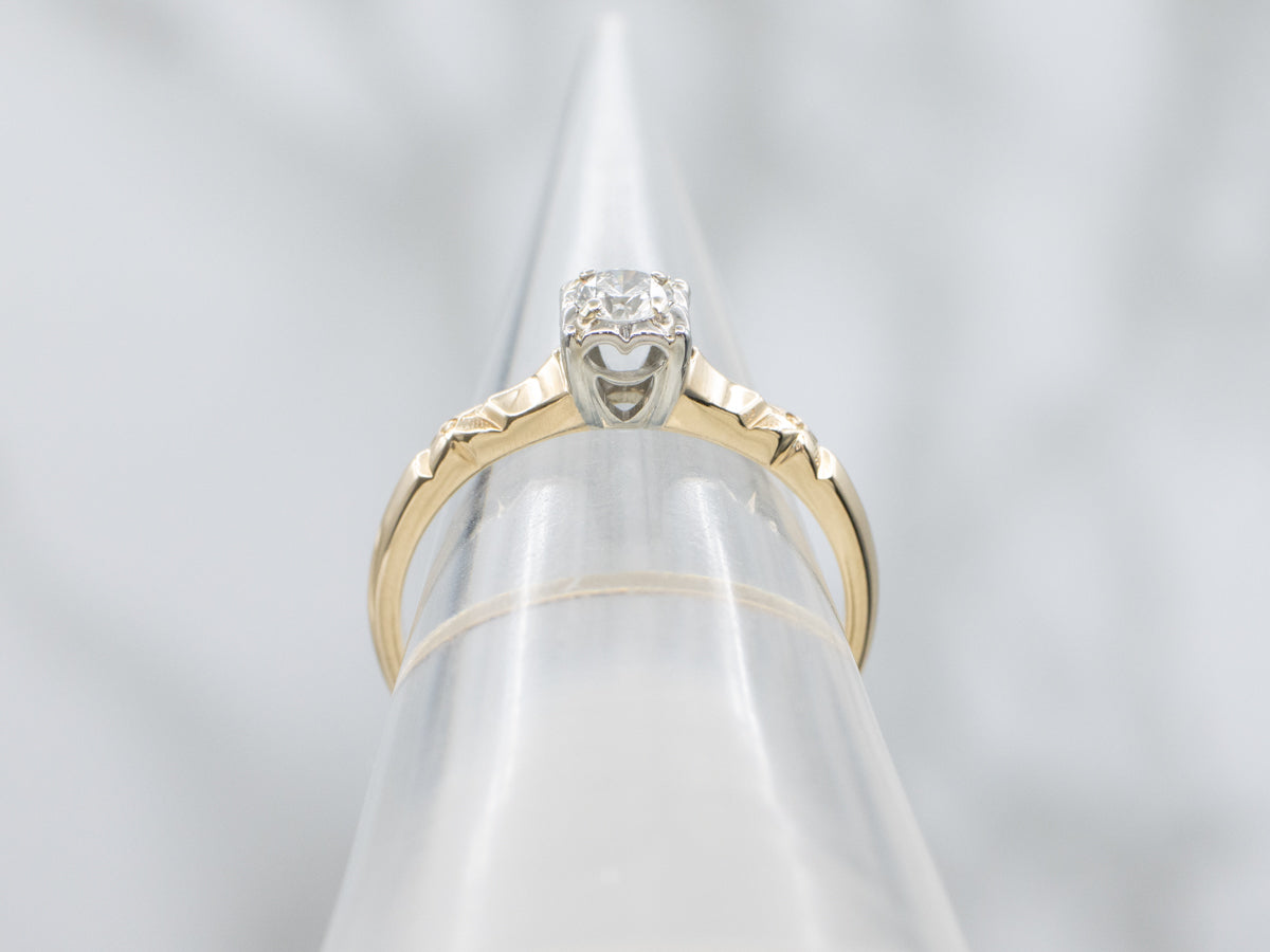 Retro Era Illusion Set Diamond Solitaire Engagement Ring