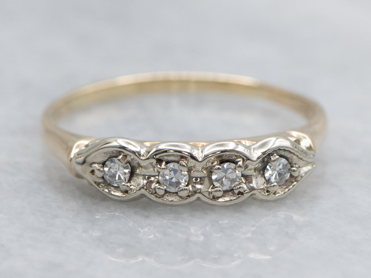 Vintage Two-Tone Gold Diamond Band