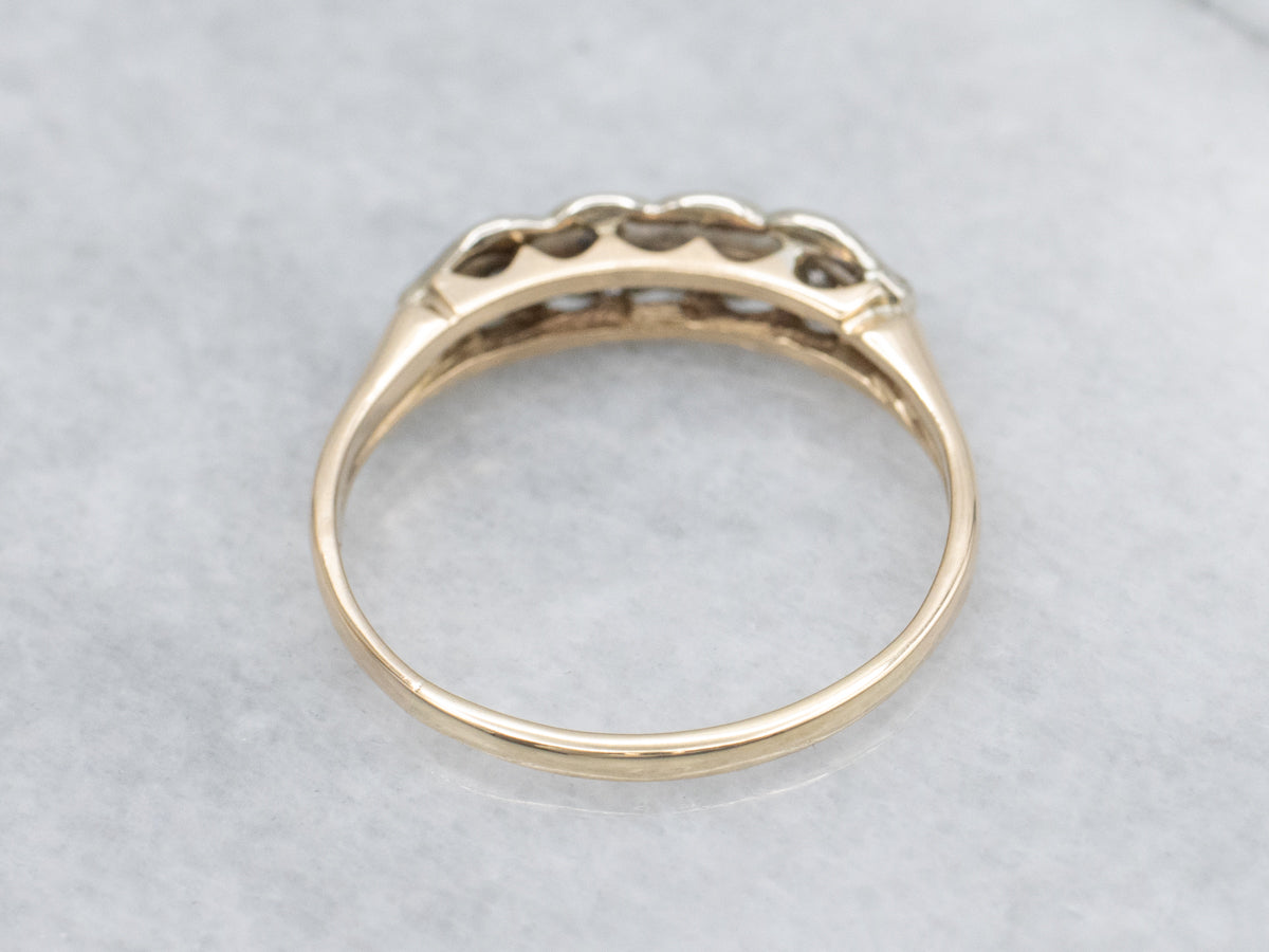 Vintage Two-Tone Gold Diamond Band