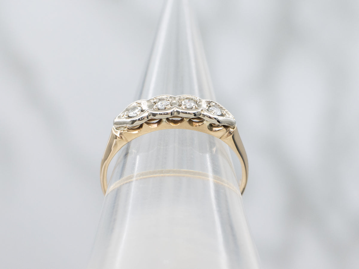 Vintage Two-Tone Gold Diamond Band