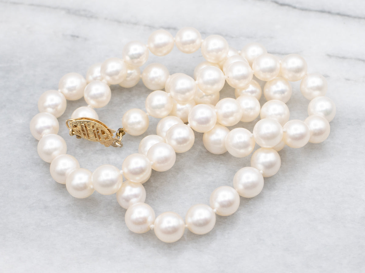 Saltwater Pearl Gold Strand Beaded Necklace