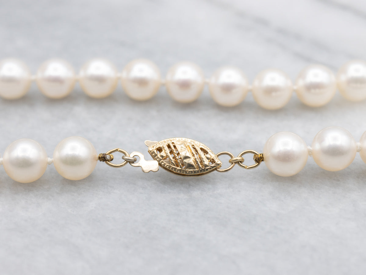Saltwater Pearl Gold Strand Beaded Necklace