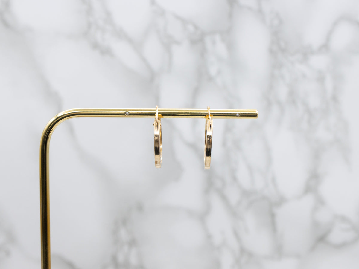 Engraved 18-Karat Gold Patterned Hoop Earrings