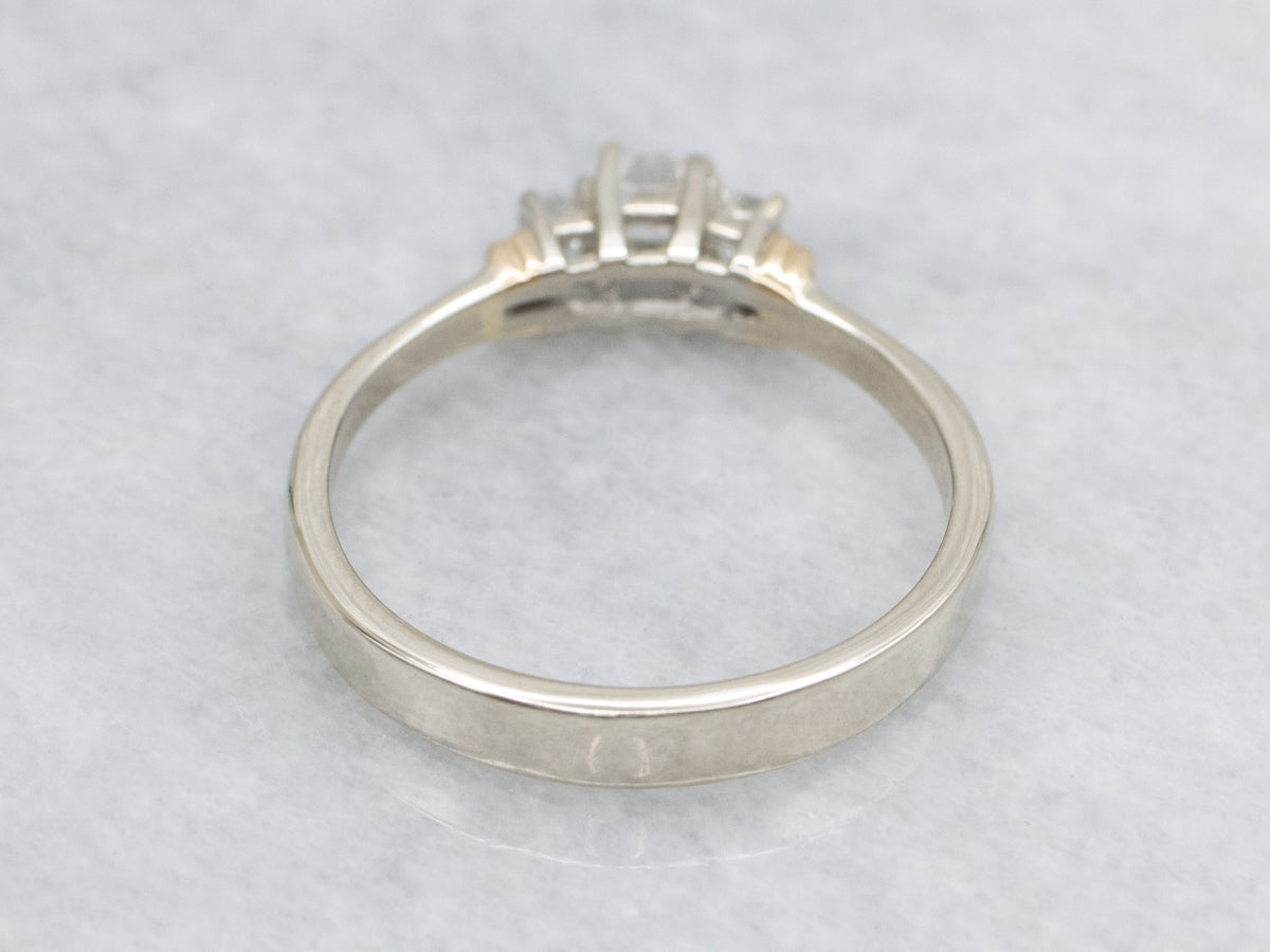 Modern Princess Cut Diamond Three-Stone Engagement Ring