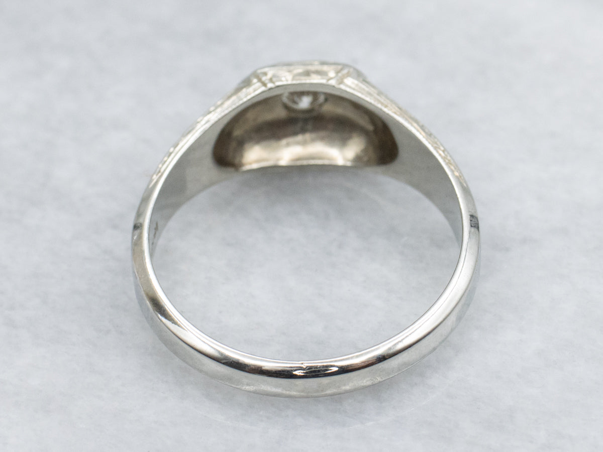 Men's Art Deco Era Diamond Solitaire Ring