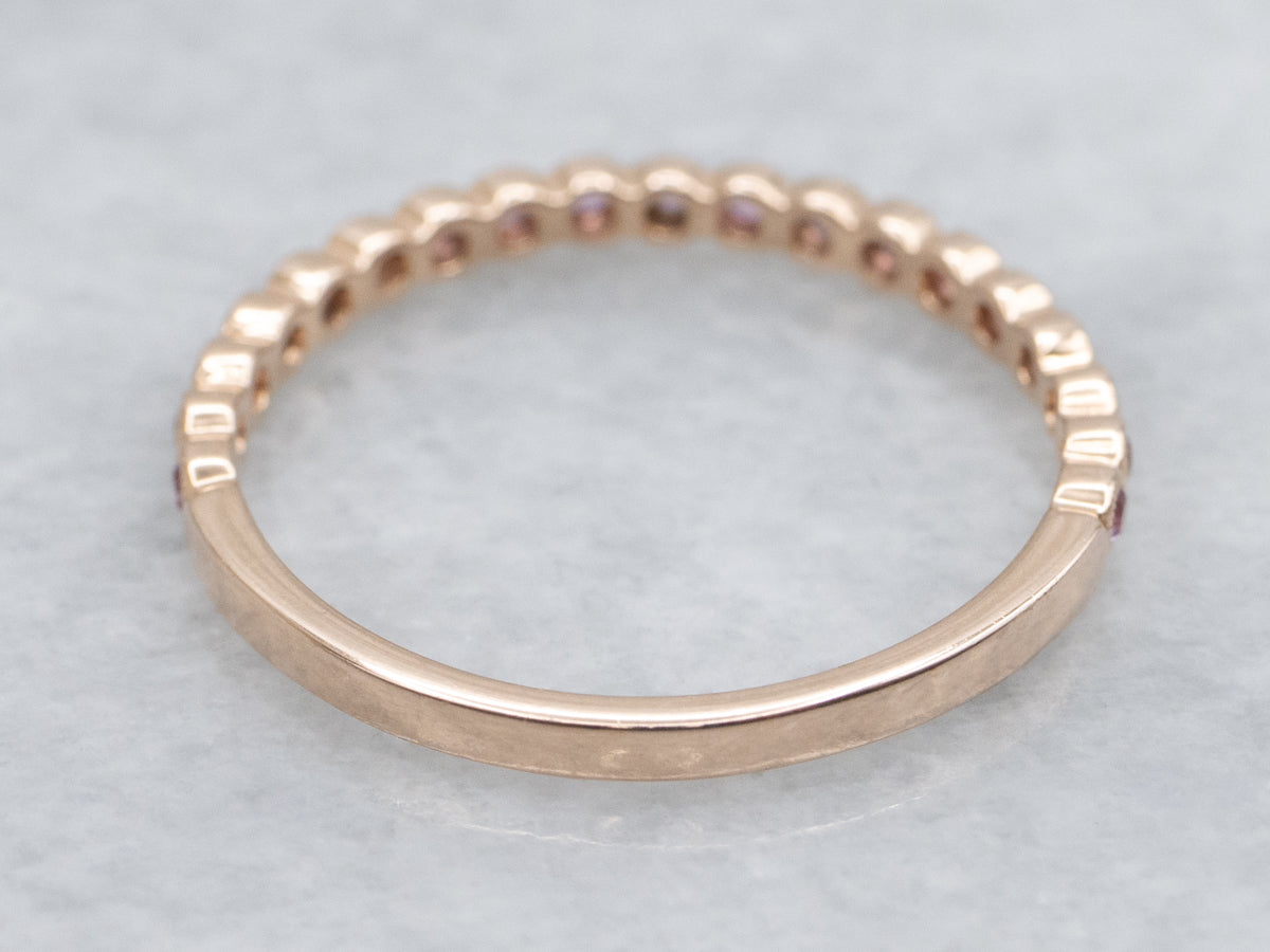 Sweet Bezel-Set Pink Sapphire Rose Gold Eternity Band