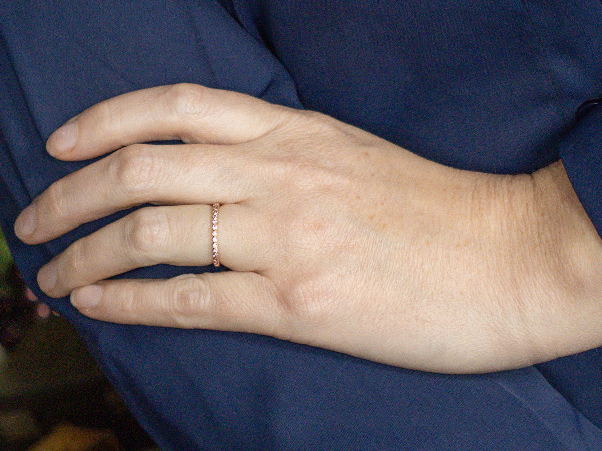 Sweet Bezel-Set Pink Sapphire Rose Gold Eternity Band